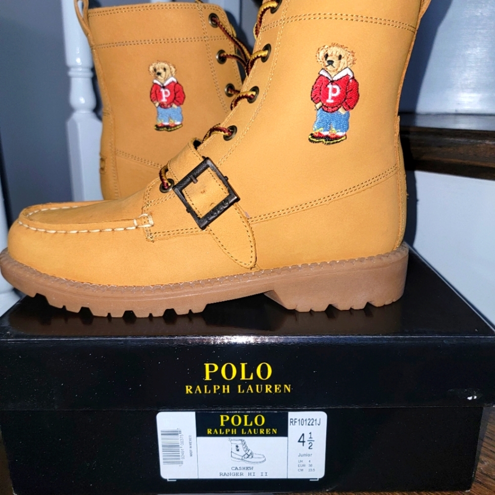 BRAND NEW Boys Polo Hiking Boots w/ RL Bear